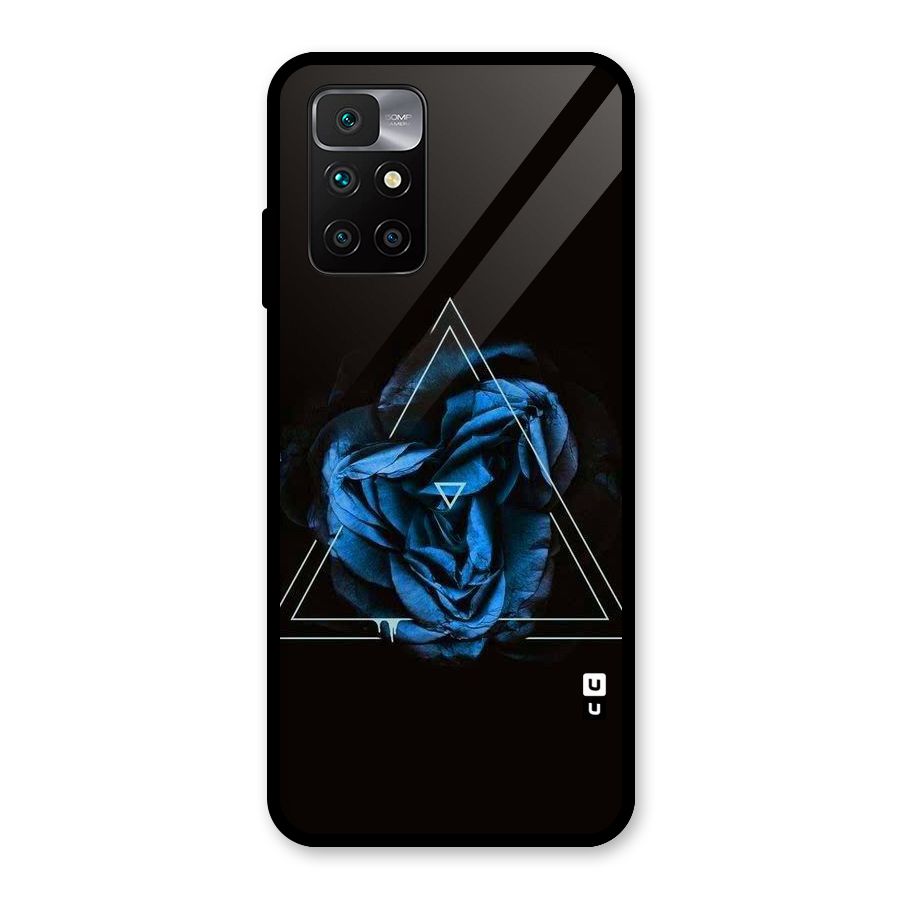 Blue Magic Triangle Glass Back Case for Redmi 10 Prime
