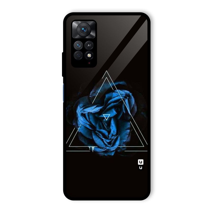 Blue Magic Triangle Glass Back Case for Redmi Note 11 Pro