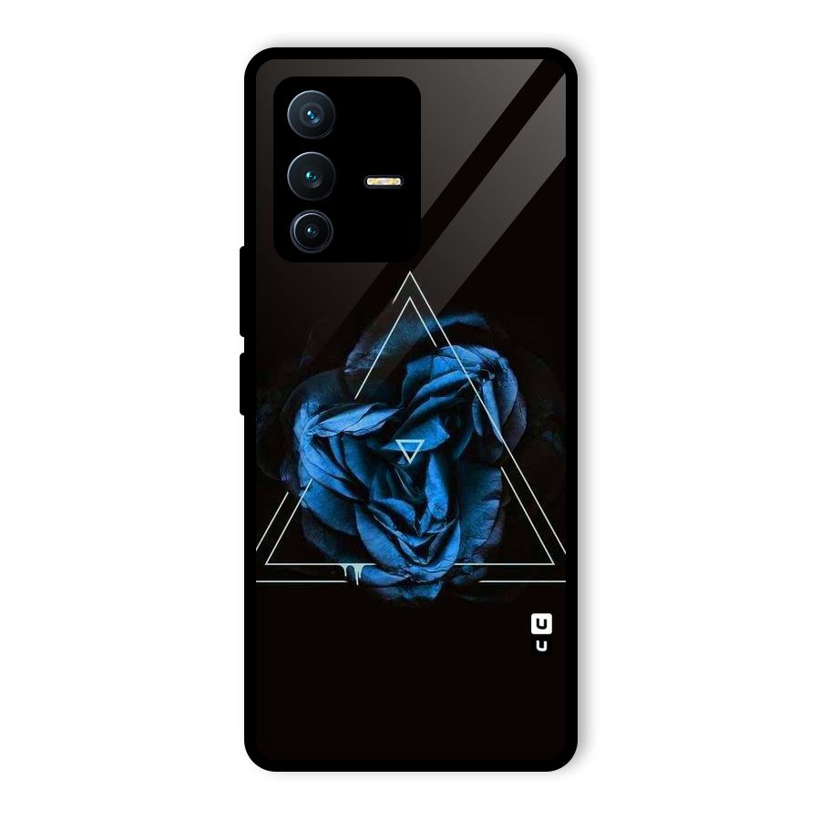 Blue Magic Triangle Glass Back Case for Vivo V23 Pro