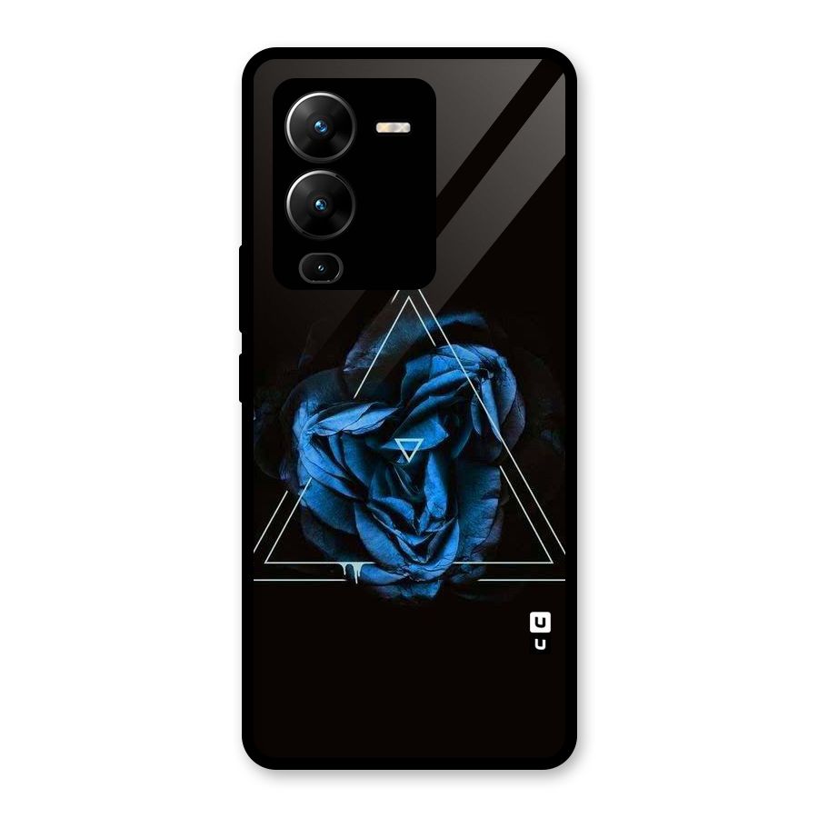 Blue Magic Triangle Glass Back Case for Vivo V25 Pro