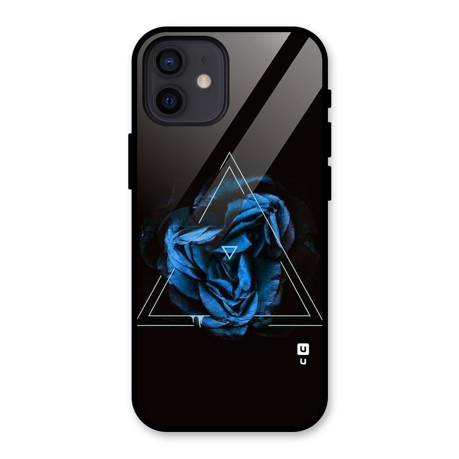 Blue Magic Triangle Glass Back Case for iPhone 12