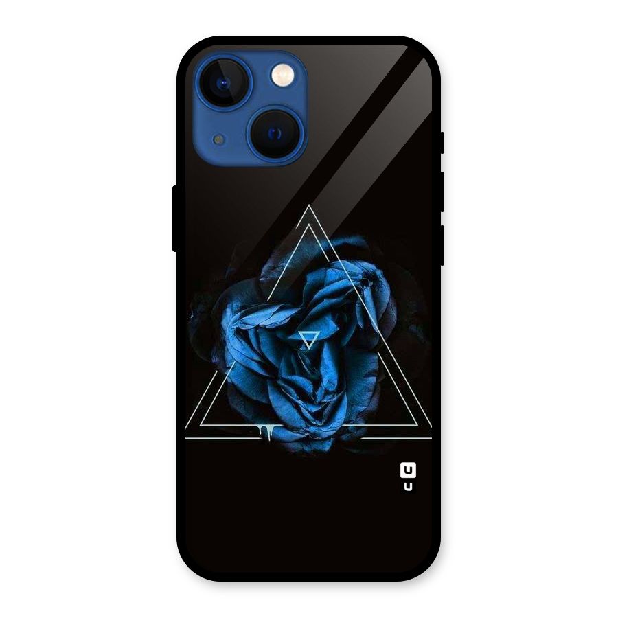 Blue Magic Triangle Glass Back Case for iPhone 13 Mini