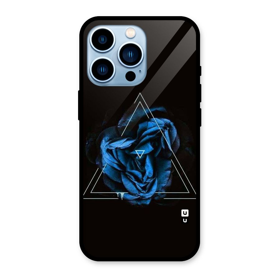 Blue Magic Triangle Glass Back Case for iPhone 13 Pro