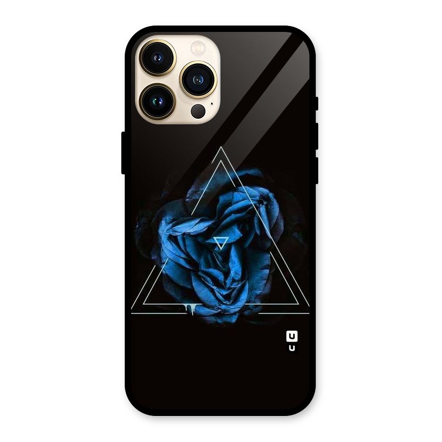 Blue Magic Triangle Glass Back Case for iPhone 13 Pro Max