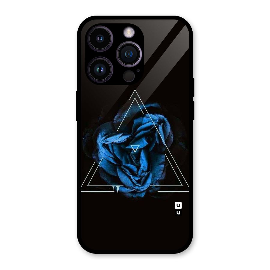 Blue Magic Triangle Glass Back Case for iPhone 14 Pro