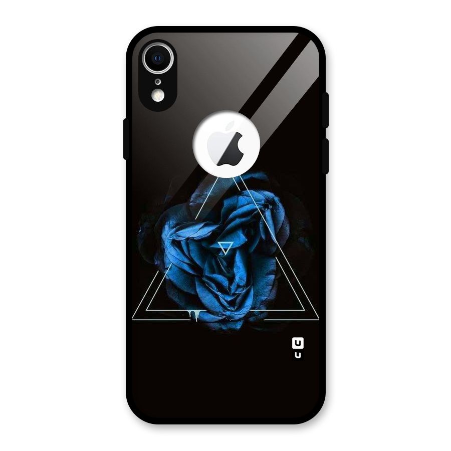 Blue Magic Triangle Glass Back Case for iPhone XR Logo Cut
