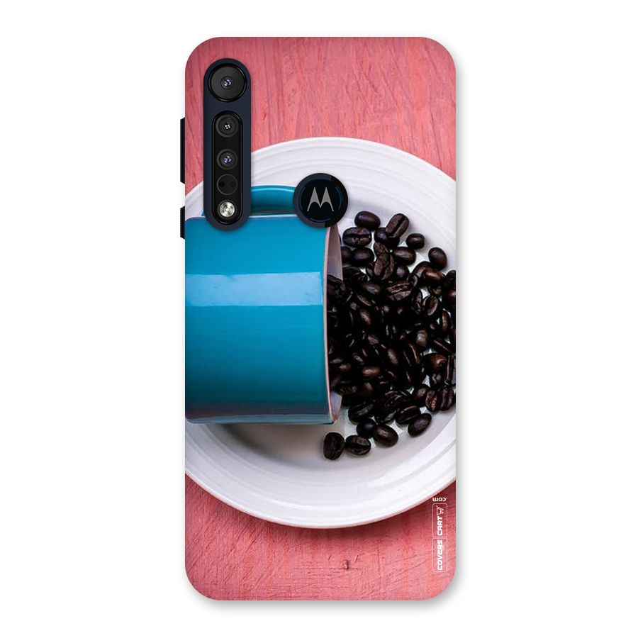 Blue Mug And Beans Back Case for Motorola One Macro