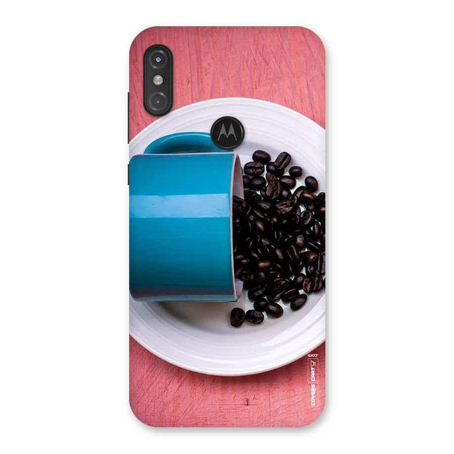 Blue Mug And Beans Back Case for Motorola One Power