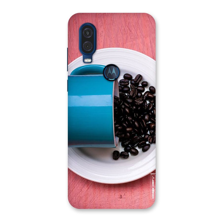 Blue Mug And Beans Back Case for Motorola One Vision