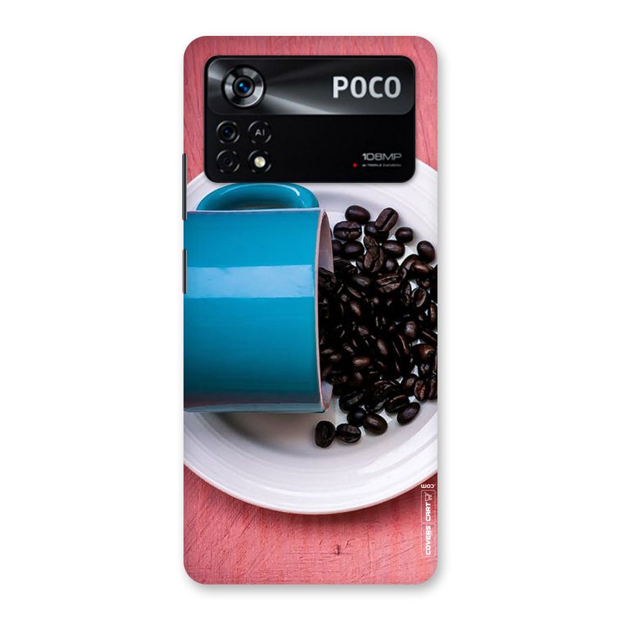 Blue Mug And Beans Back Case for Poco X4 Pro 5G