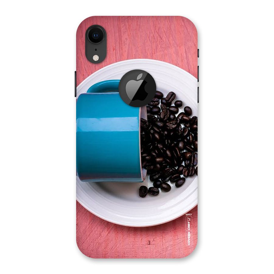 Blue Mug And Beans Back Case for iPhone XR Logo Cut