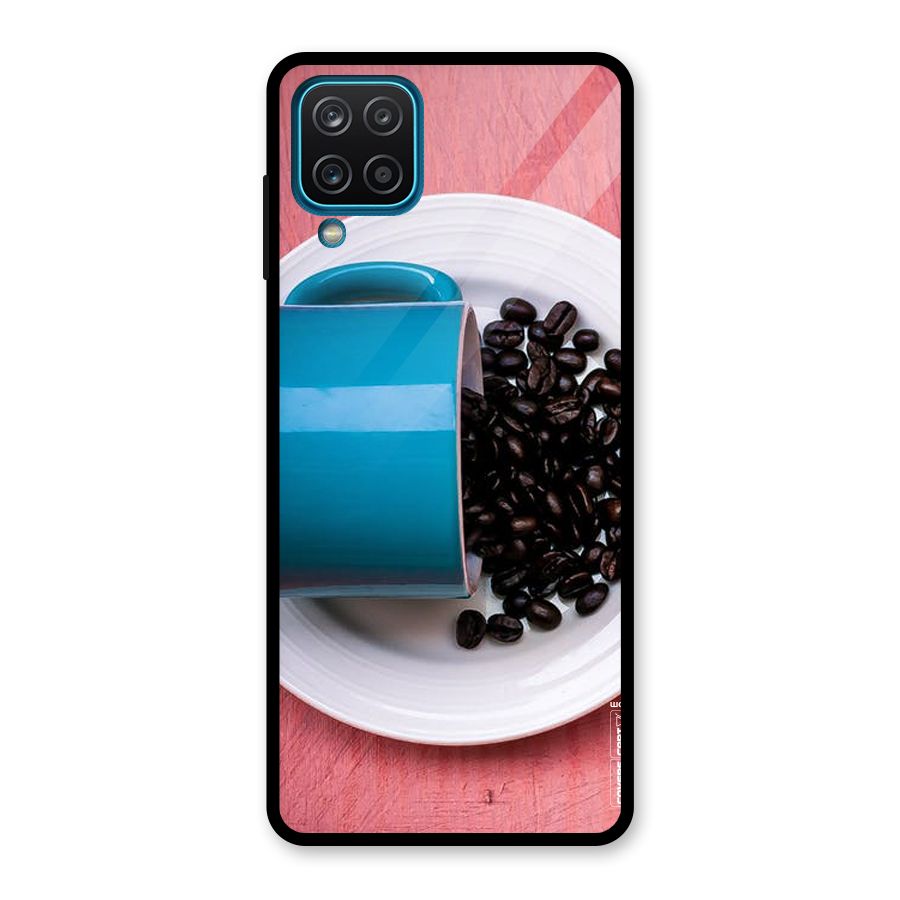 Blue Mug And Beans Glass Back Case for Galaxy A12