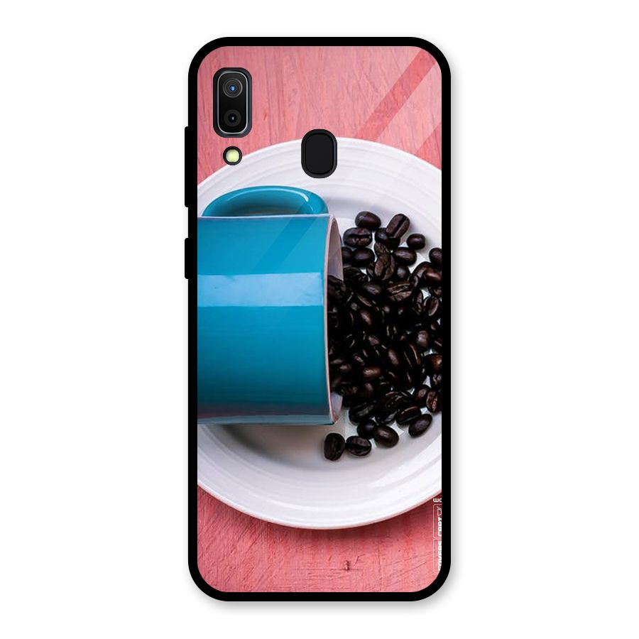 Blue Mug And Beans Glass Back Case for Galaxy A30