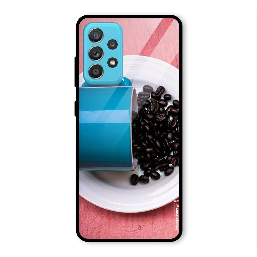 Blue Mug And Beans Glass Back Case for Galaxy A52
