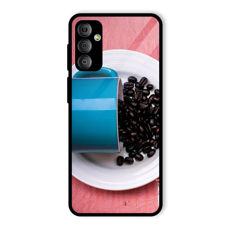 Blue Mug And Beans Glass Back Case for Galaxy F23