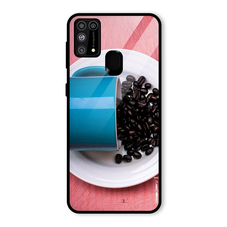 Blue Mug And Beans Glass Back Case for Galaxy F41