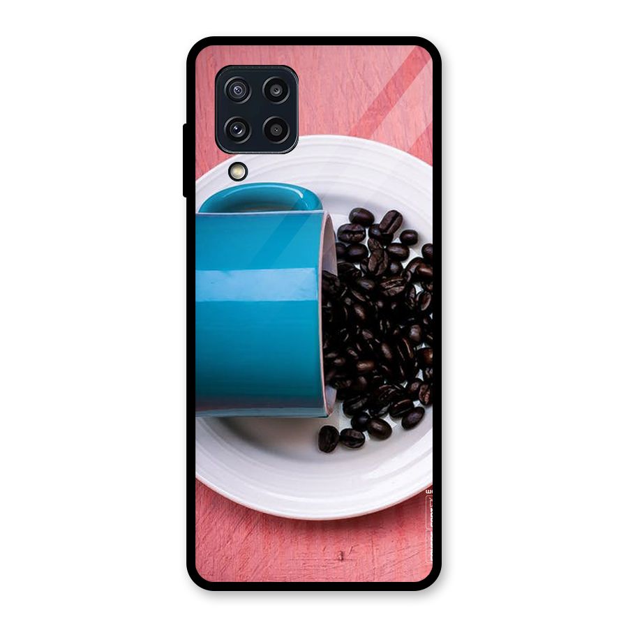 Blue Mug And Beans Glass Back Case for Galaxy M32