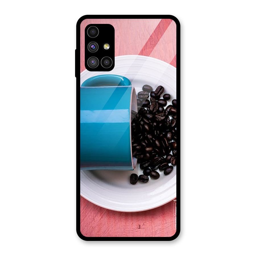 Blue Mug And Beans Glass Back Case for Galaxy M51