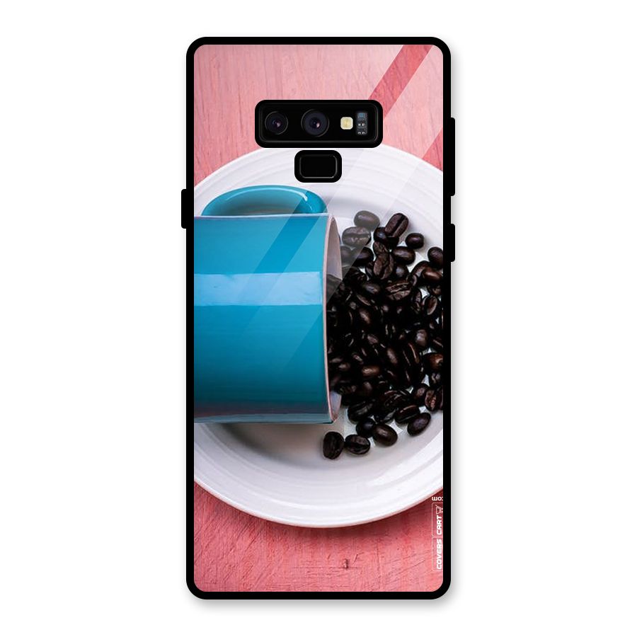 Blue Mug And Beans Glass Back Case for Galaxy Note 9