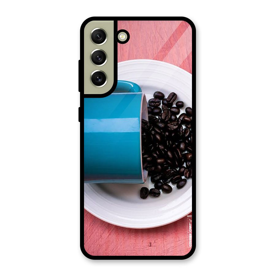 Blue Mug And Beans Glass Back Case for Galaxy S21 FE 5G