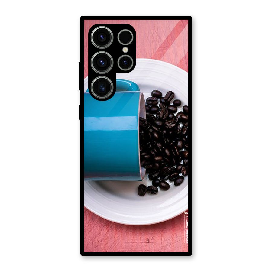 Blue Mug And Beans Glass Back Case for Galaxy S23 Ultra