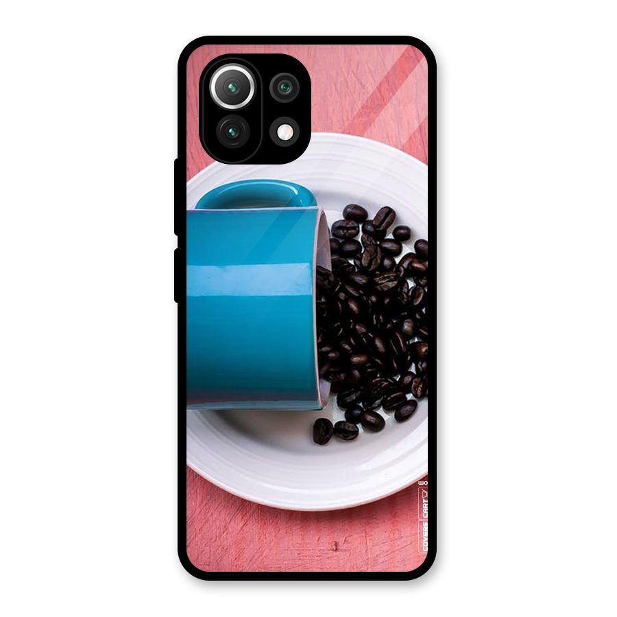 Blue Mug And Beans Glass Back Case for Mi 11 Lite NE 5G