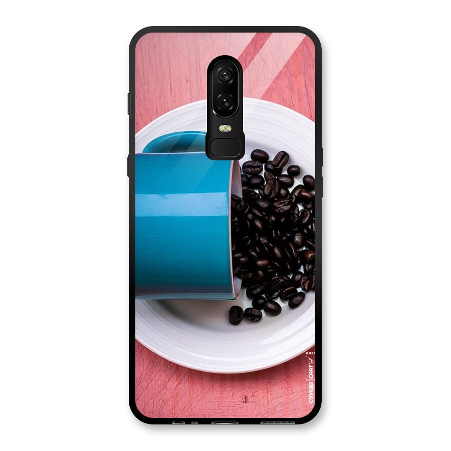 Blue Mug And Beans Glass Back Case for OnePlus 6