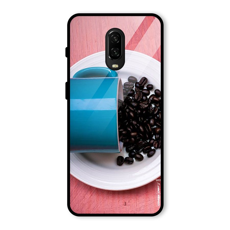 Blue Mug And Beans Glass Back Case for OnePlus 6T