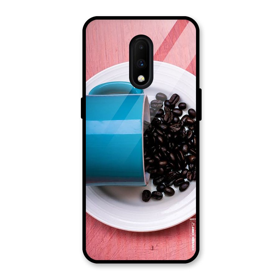 Blue Mug And Beans Glass Back Case for OnePlus 7
