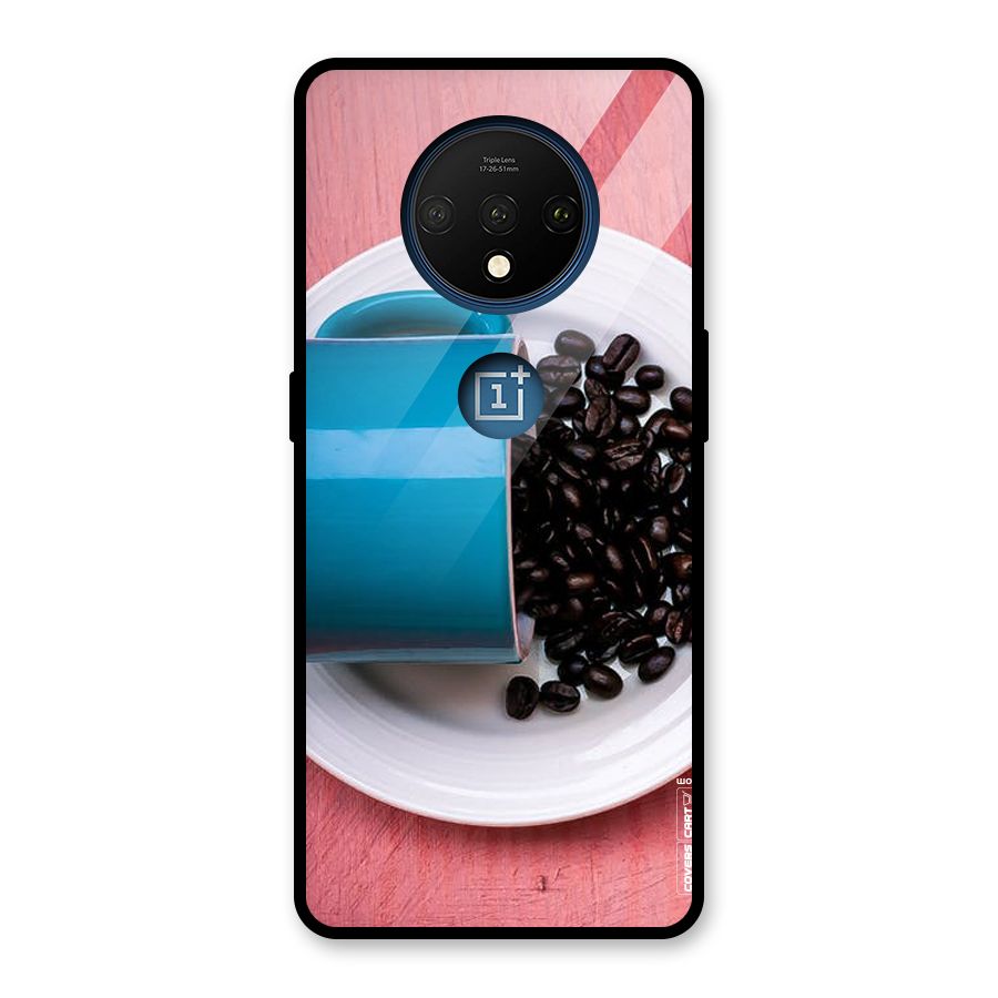 Blue Mug And Beans Glass Back Case for OnePlus 7T