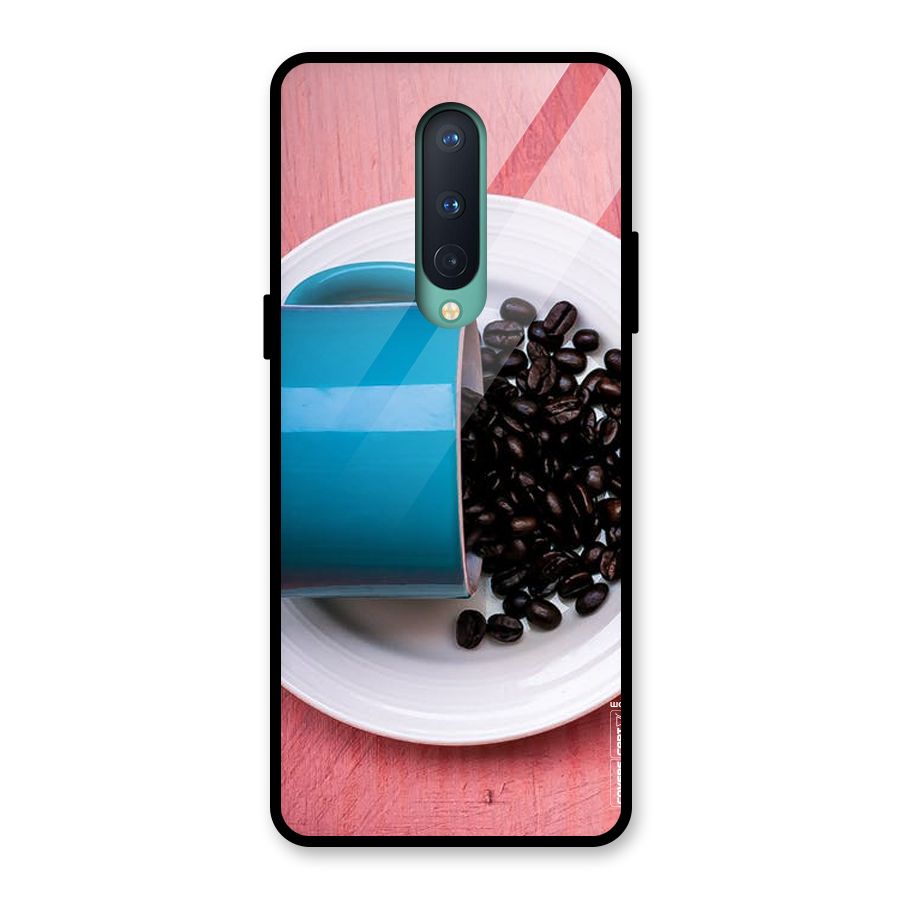 Blue Mug And Beans Glass Back Case for OnePlus 8