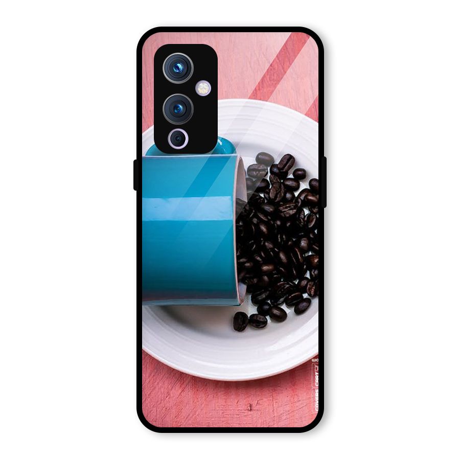 Blue Mug And Beans Glass Back Case for OnePlus 9