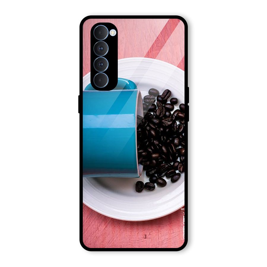 Blue Mug And Beans Glass Back Case for Oppo Reno4 Pro