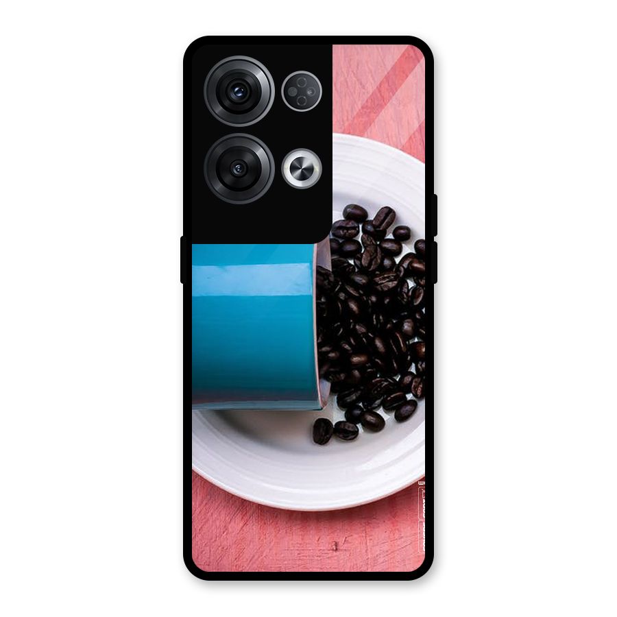 Blue Mug And Beans Glass Back Case for Oppo Reno8 Pro 5G