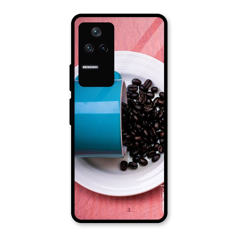 Blue Mug And Beans Glass Back Case for Poco F4 5G