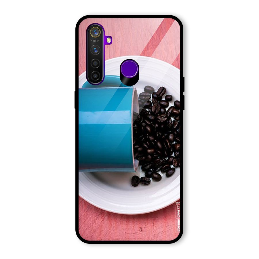 Blue Mug And Beans Glass Back Case for Realme 5 Pro