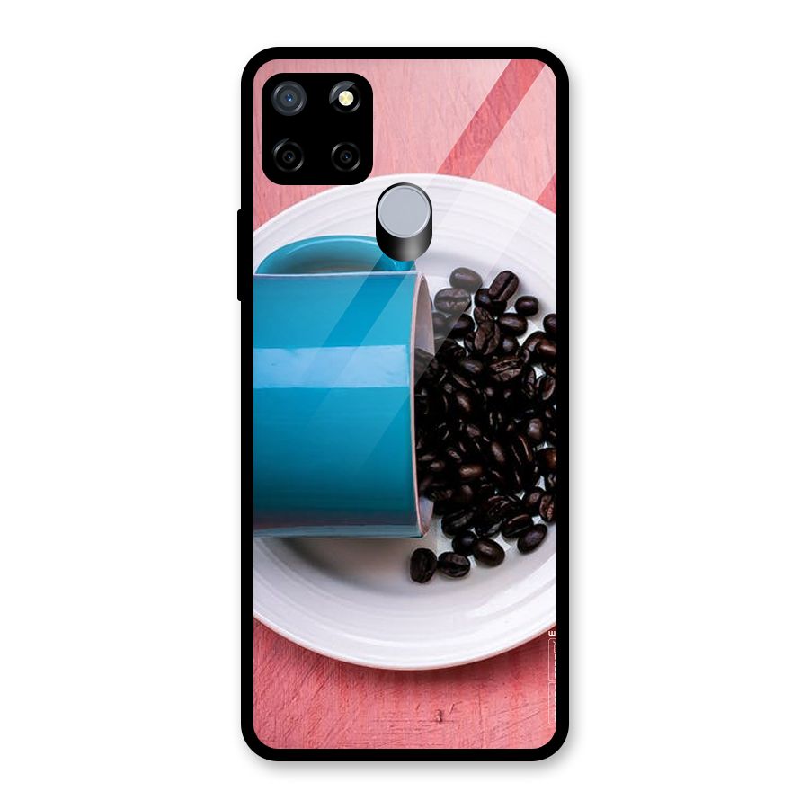 Blue Mug And Beans Glass Back Case for Realme C15
