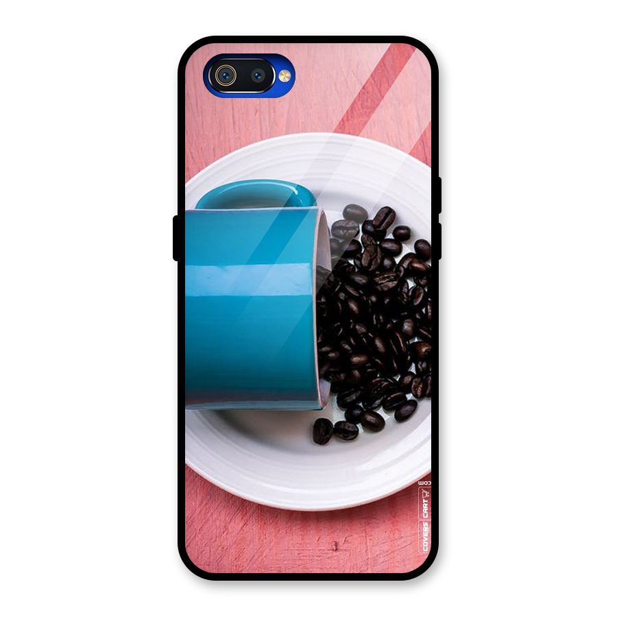 Blue Mug And Beans Glass Back Case for Realme C2