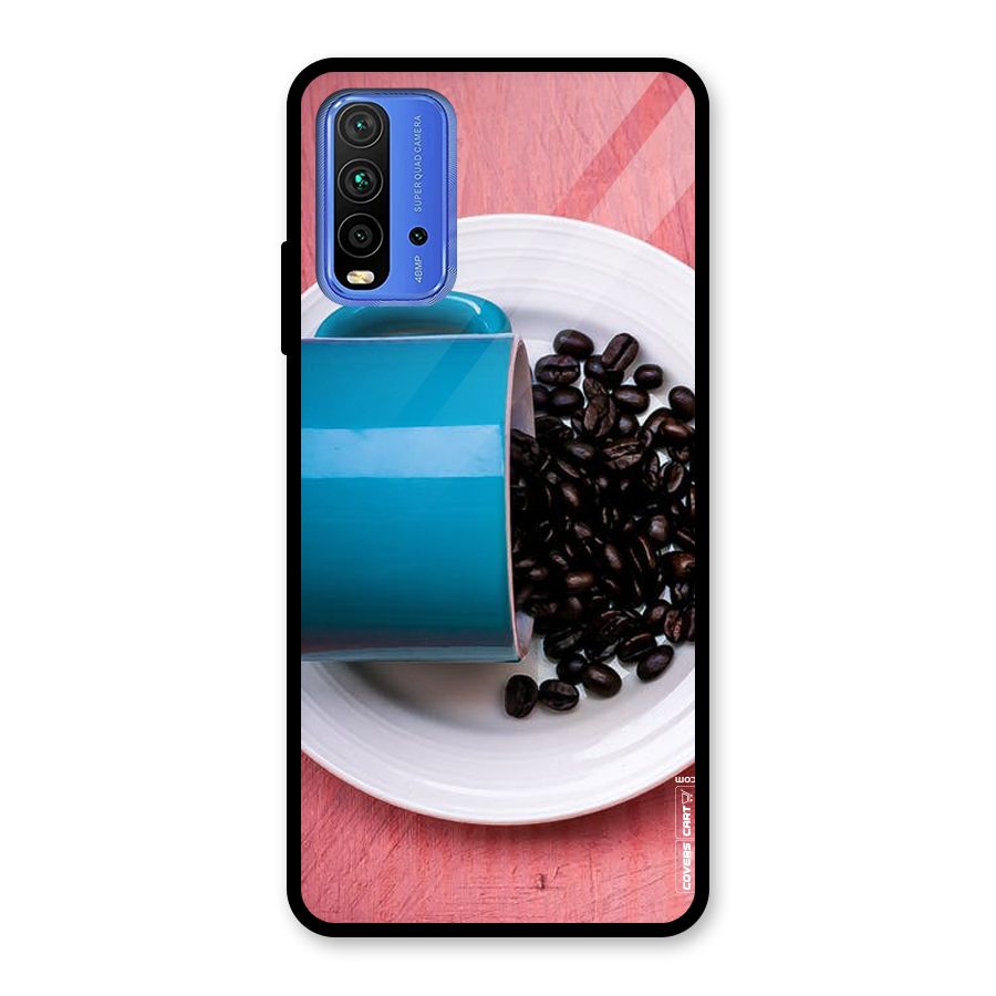 Blue Mug And Beans Glass Back Case for Redmi 9 Power