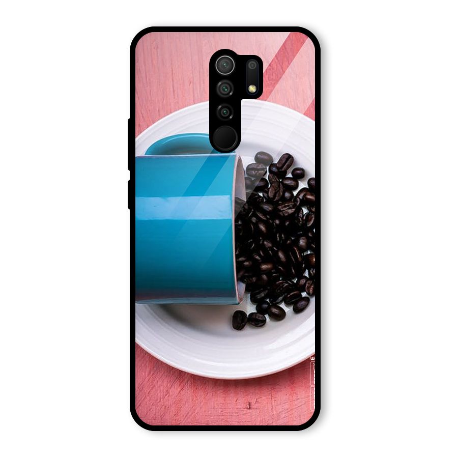 Blue Mug And Beans Glass Back Case for Redmi 9 Prime