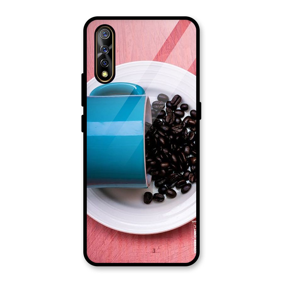 Blue Mug And Beans Glass Back Case for Vivo S1