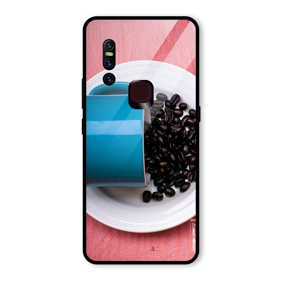 Blue Mug And Beans Glass Back Case for Vivo V15