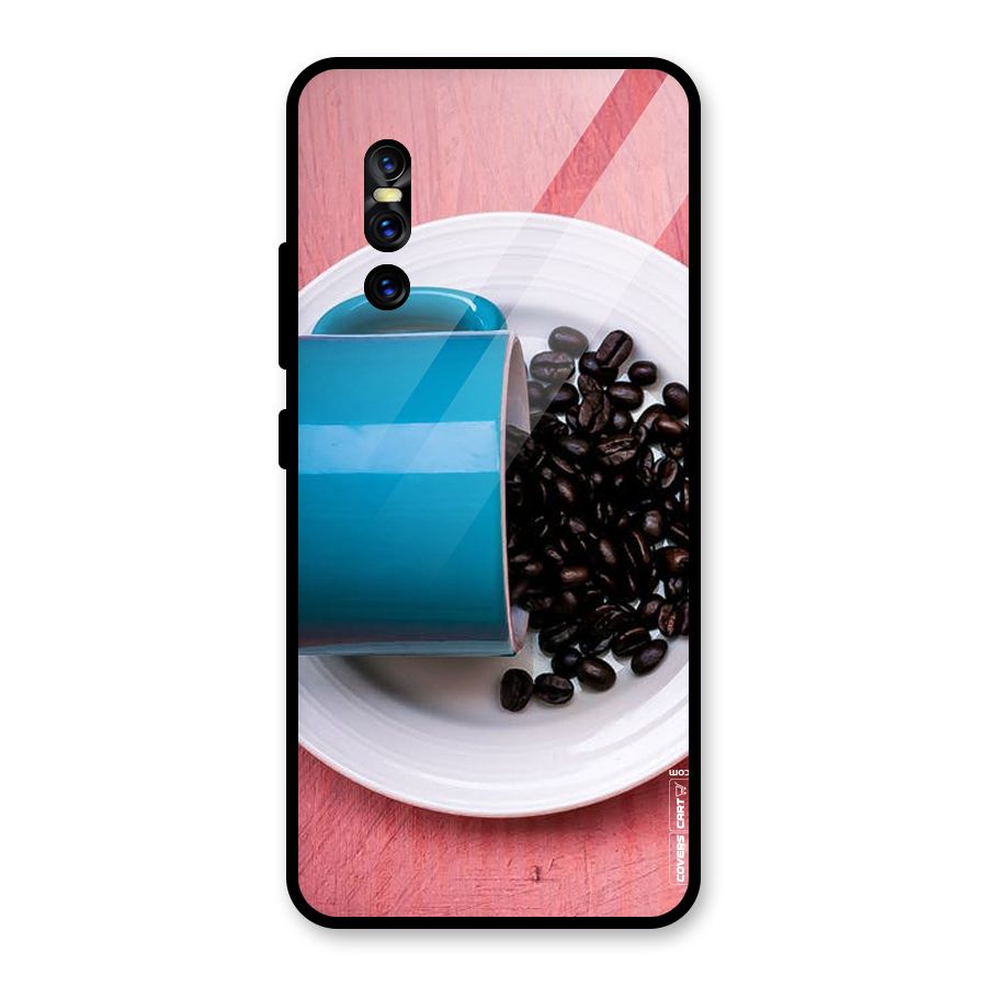 Blue Mug And Beans Glass Back Case for Vivo V15 Pro