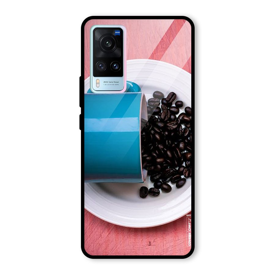 Blue Mug And Beans Glass Back Case for Vivo X60
