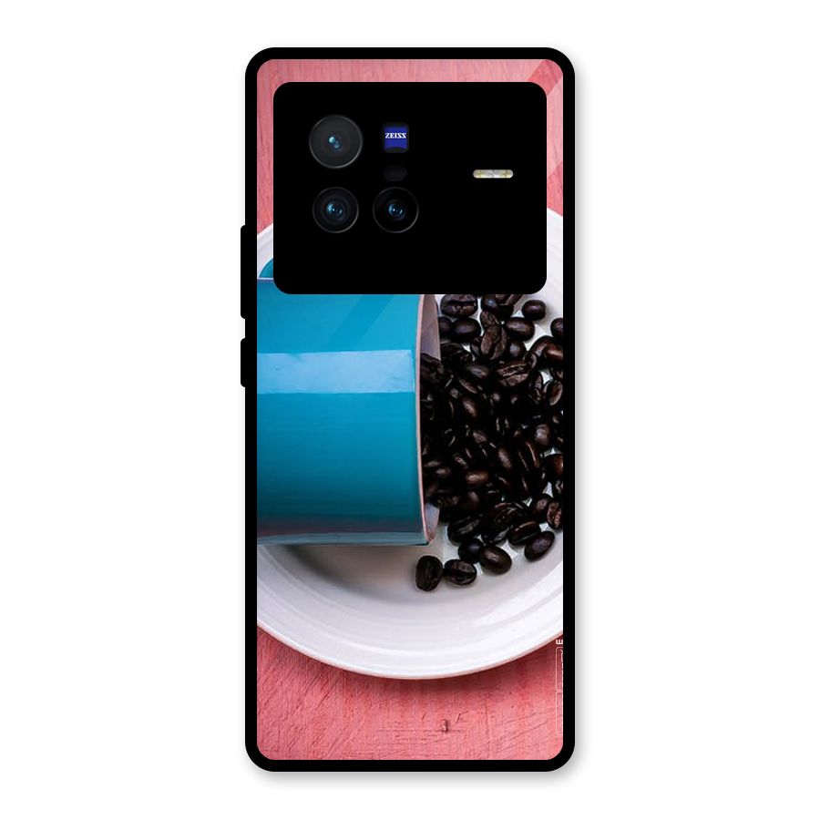 Blue Mug And Beans Glass Back Case for Vivo X80
