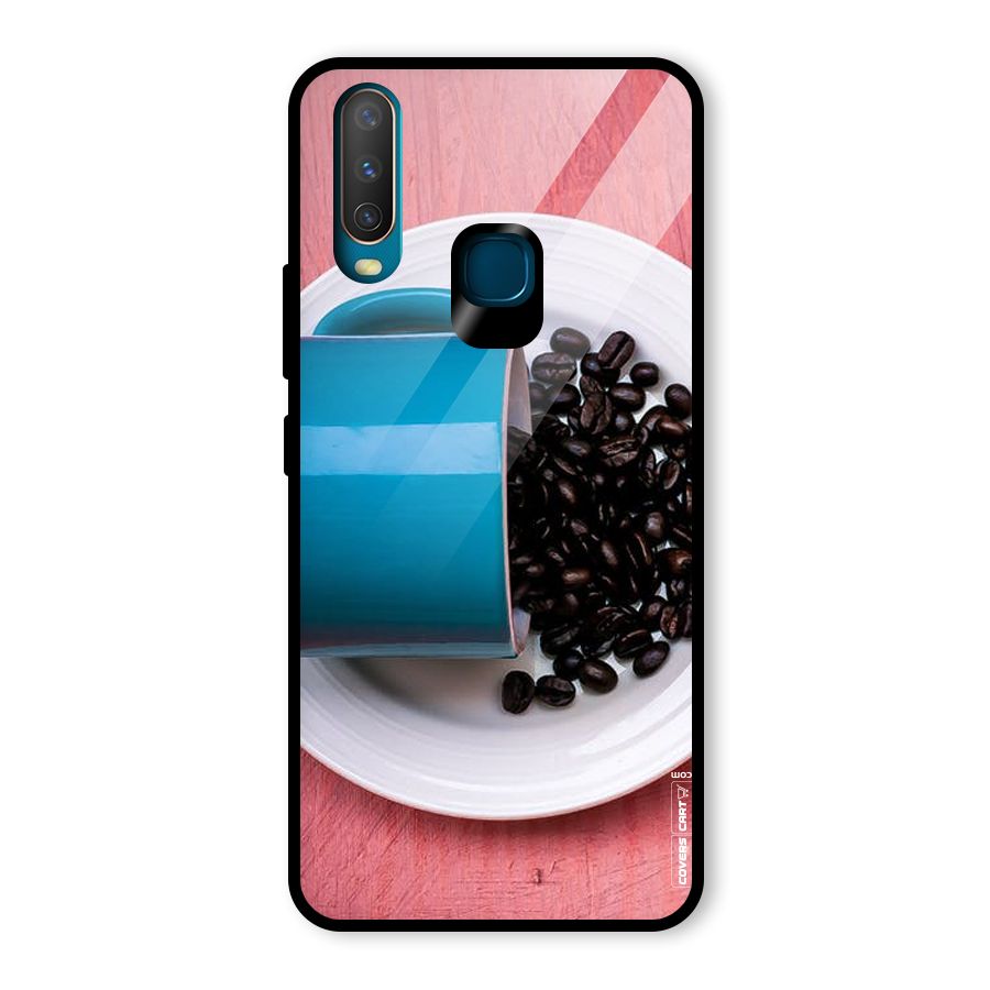 Blue Mug And Beans Glass Back Case for Vivo Y17
