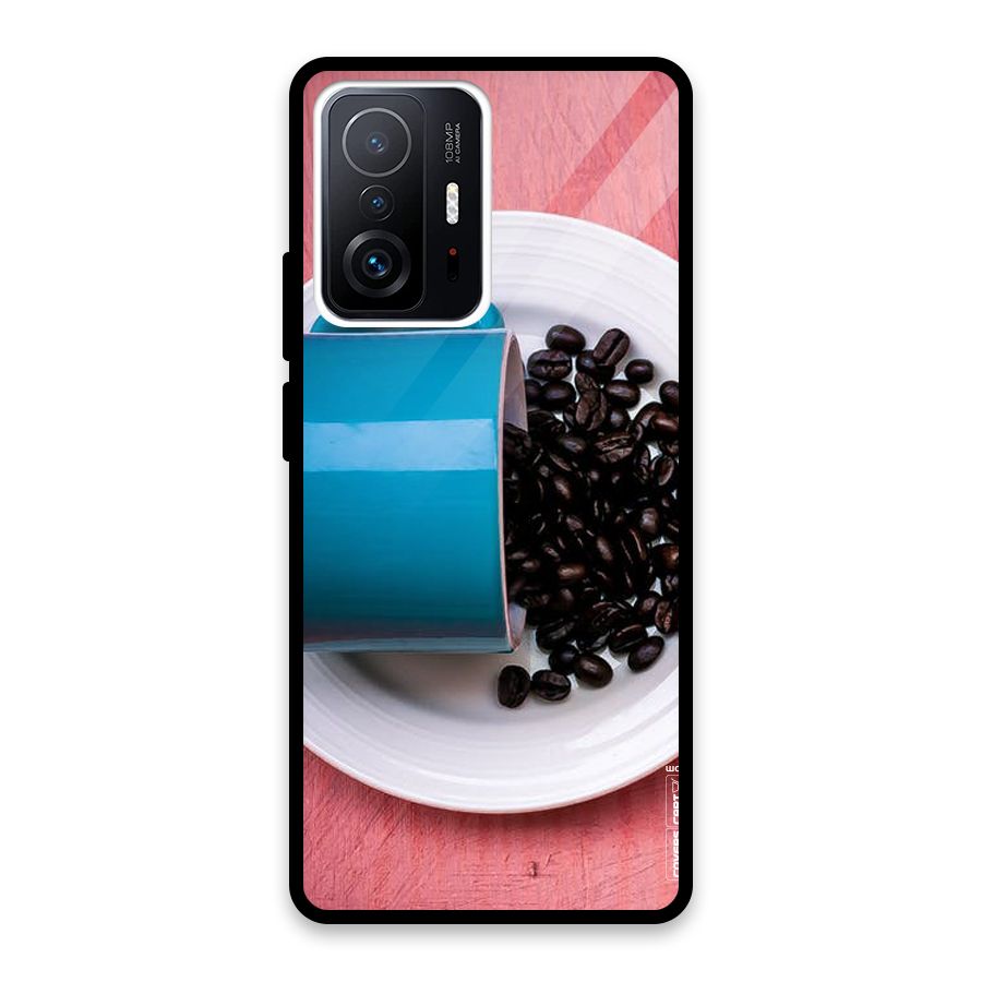 Blue Mug And Beans Glass Back Case for Xiaomi 11T Pro