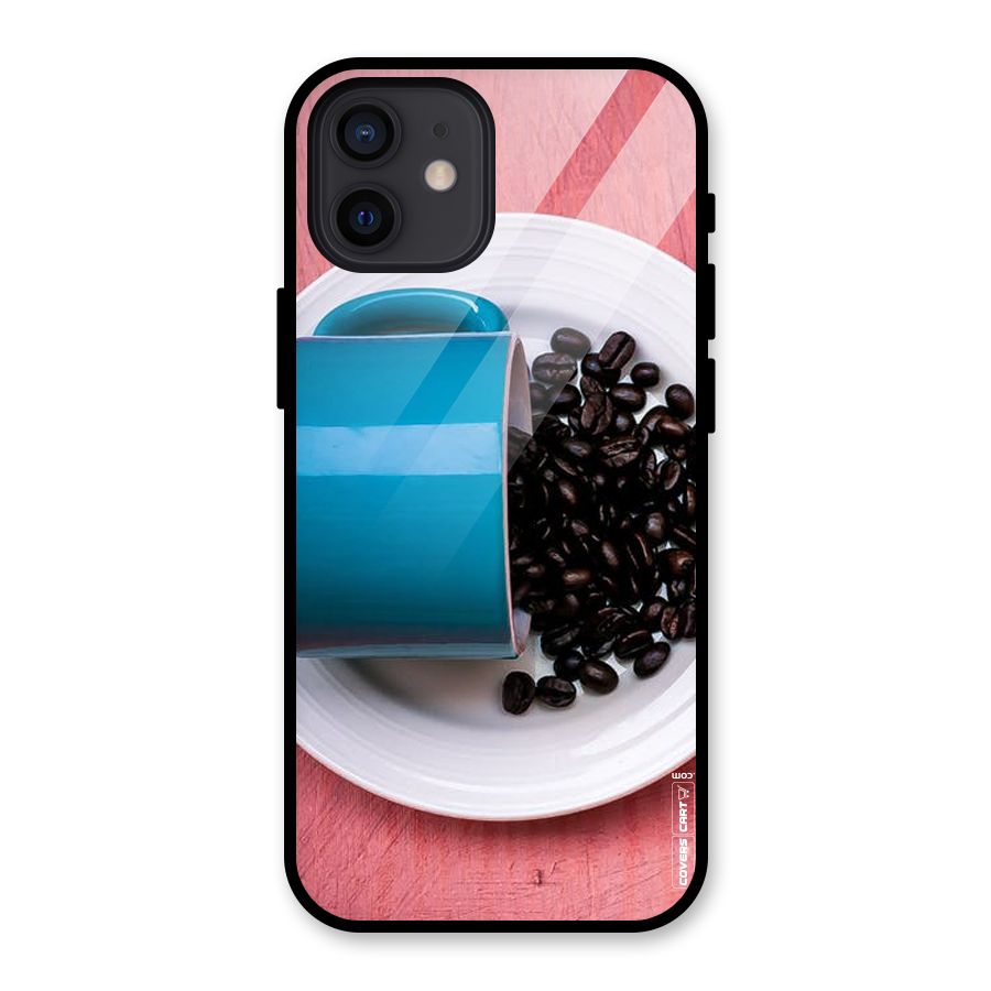 Blue Mug And Beans Glass Back Case for iPhone 12
