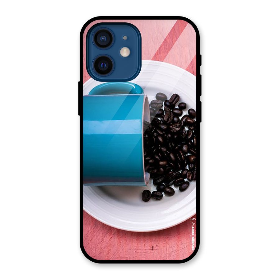Blue Mug And Beans Glass Back Case for iPhone 12 Mini