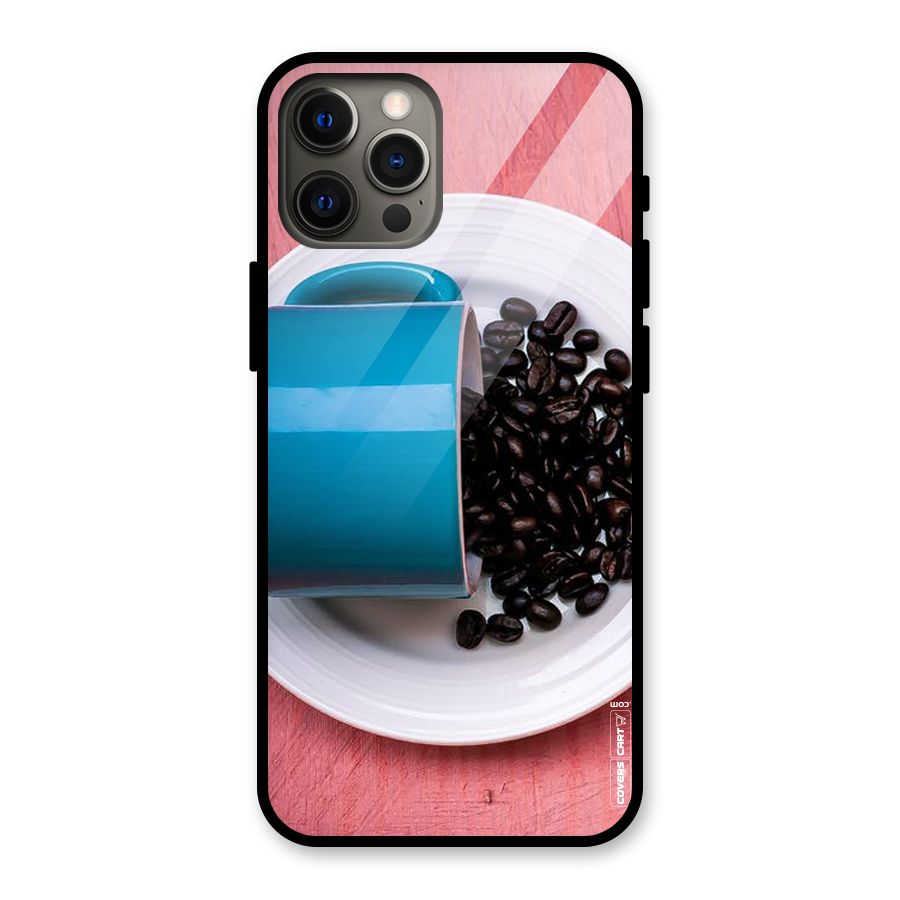 Blue Mug And Beans Glass Back Case for iPhone 12 Pro Max